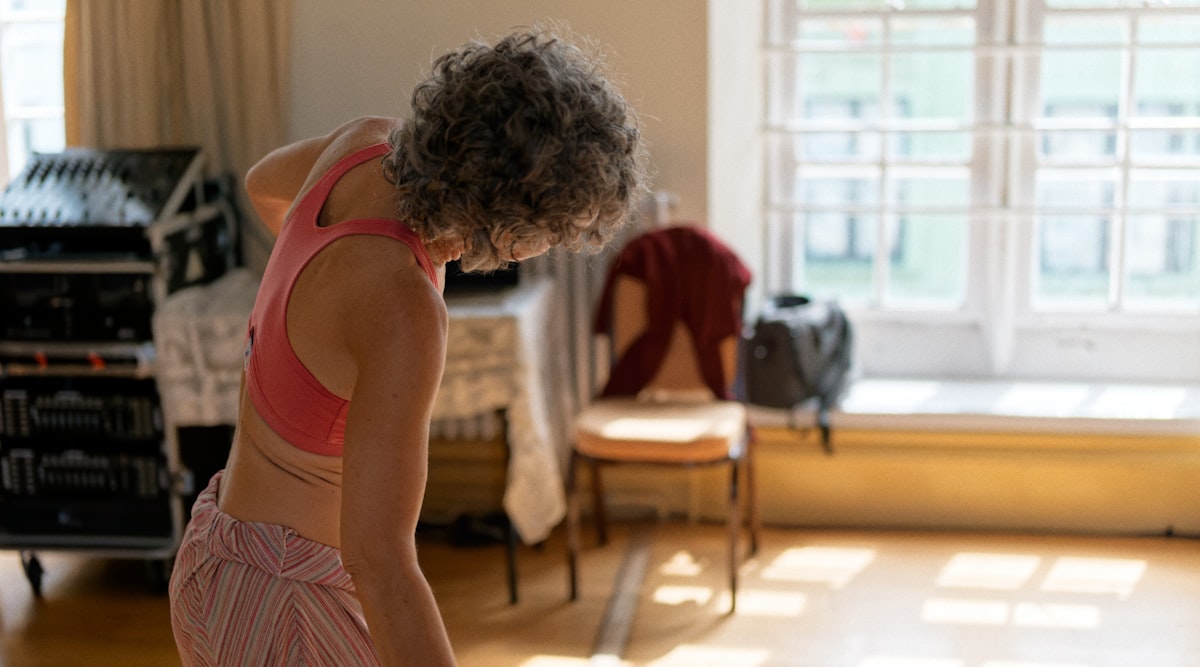 Older adult performing resistance training with proper form